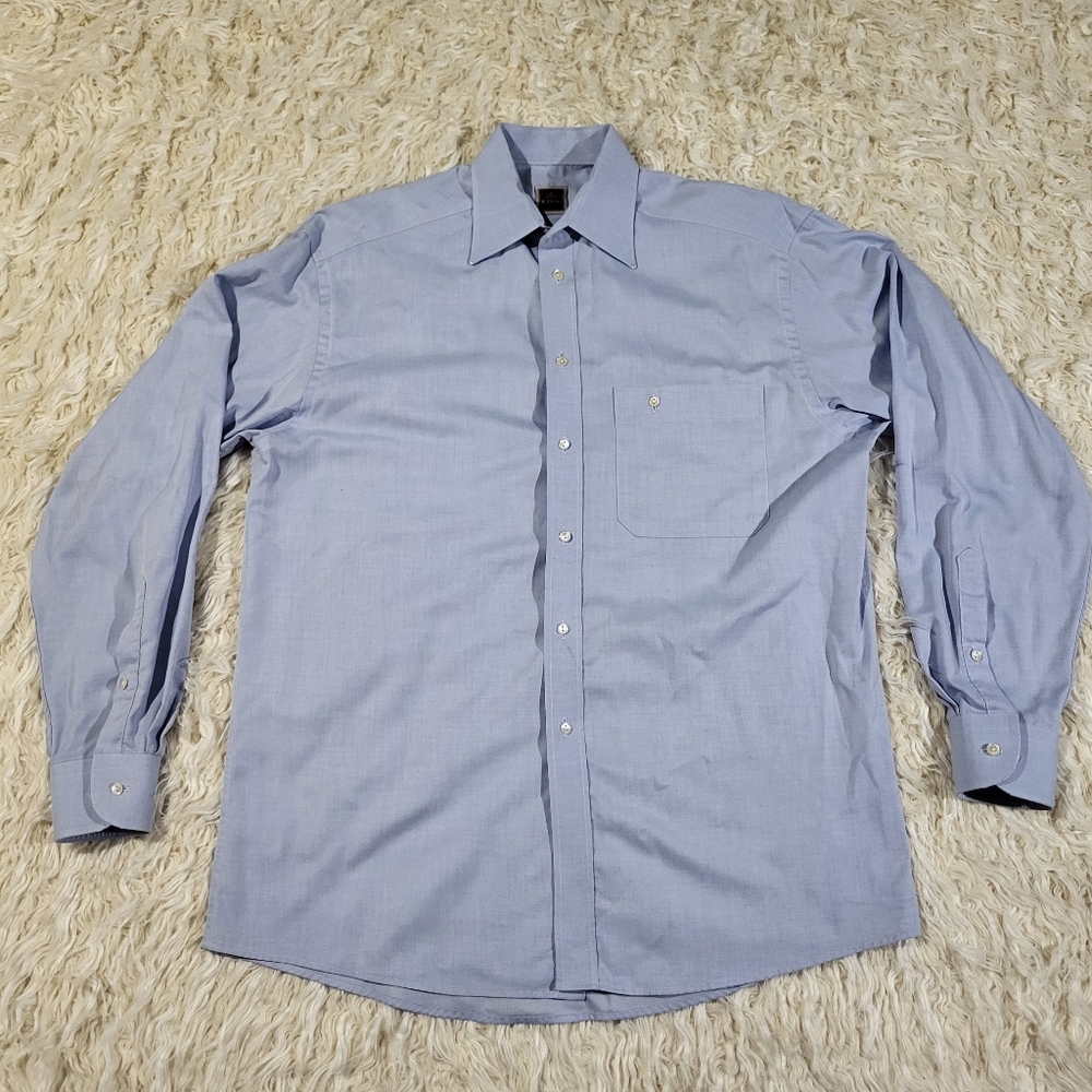 Eton Dress Shirt Mens Large Blue Gingham Trunk Club Exclusive